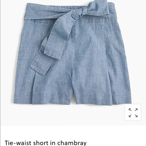 J.crew Tie-waist short in chambray - Picture 1 of 7